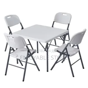 Plastic Picnic Foldable Square Table and 4 Chairs