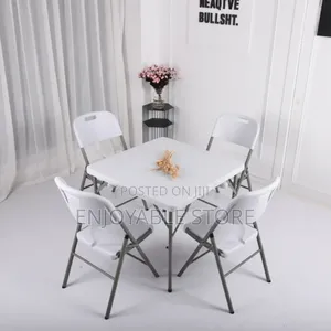 Plastic Picnic Foldable Square Table and 4 Chairs