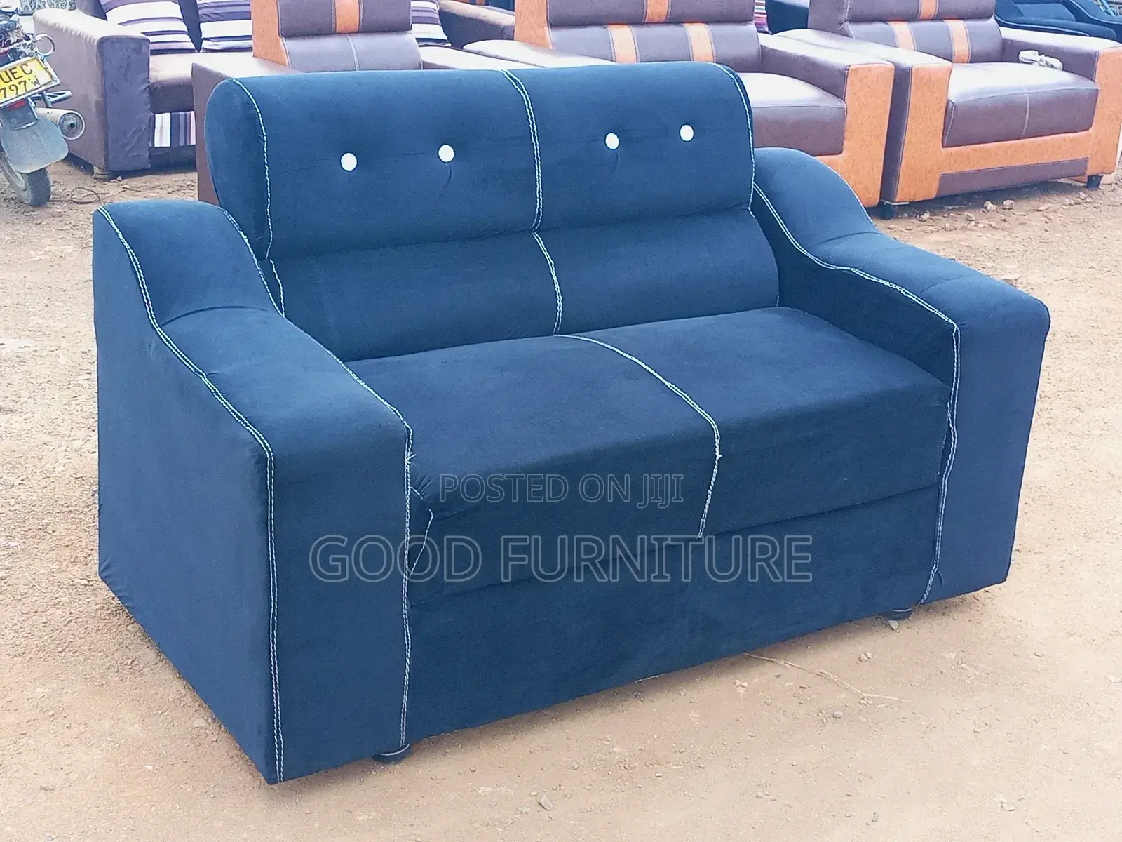 Black Two Seater Sofa