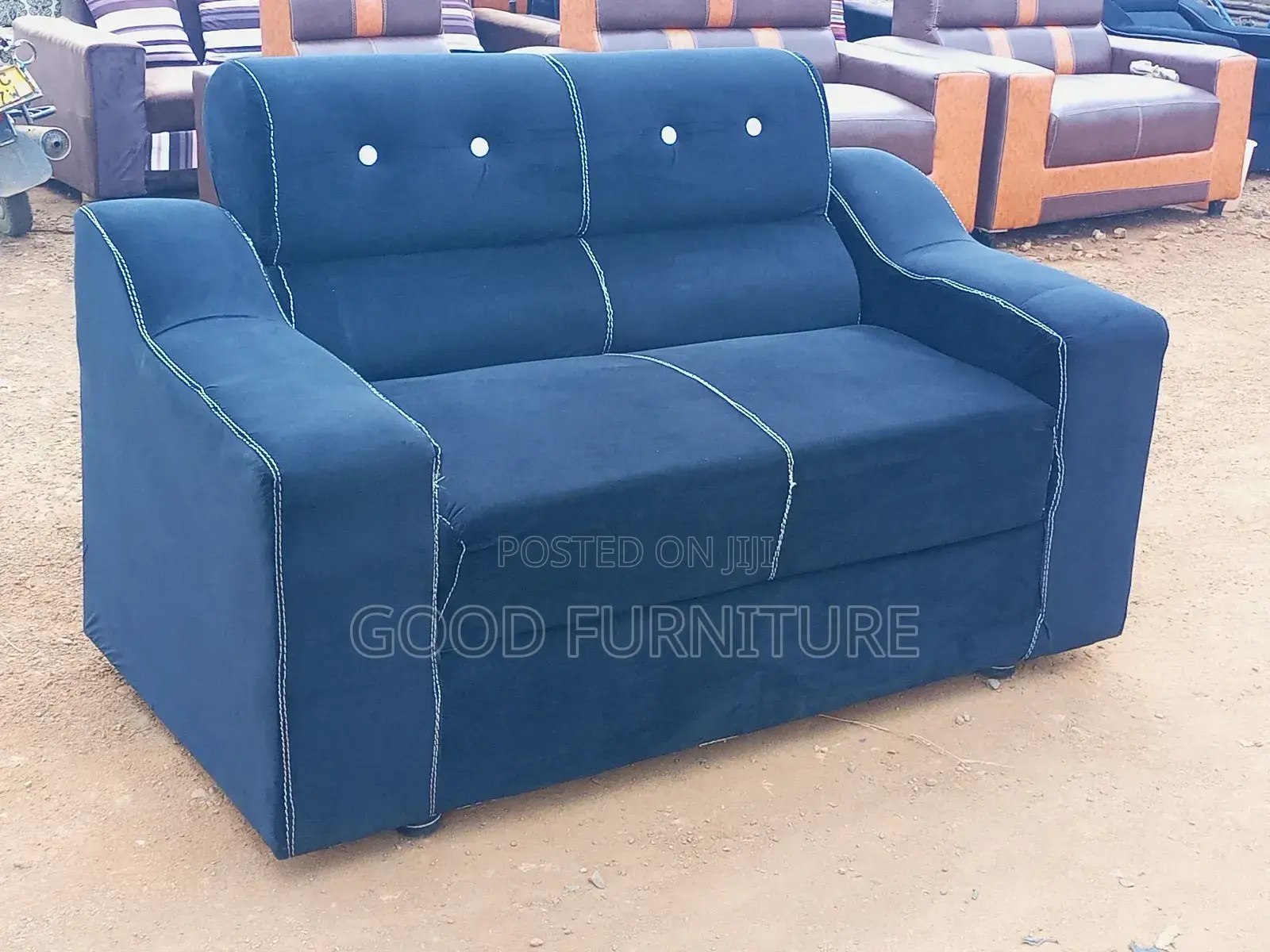 Black Two Seater Sofa