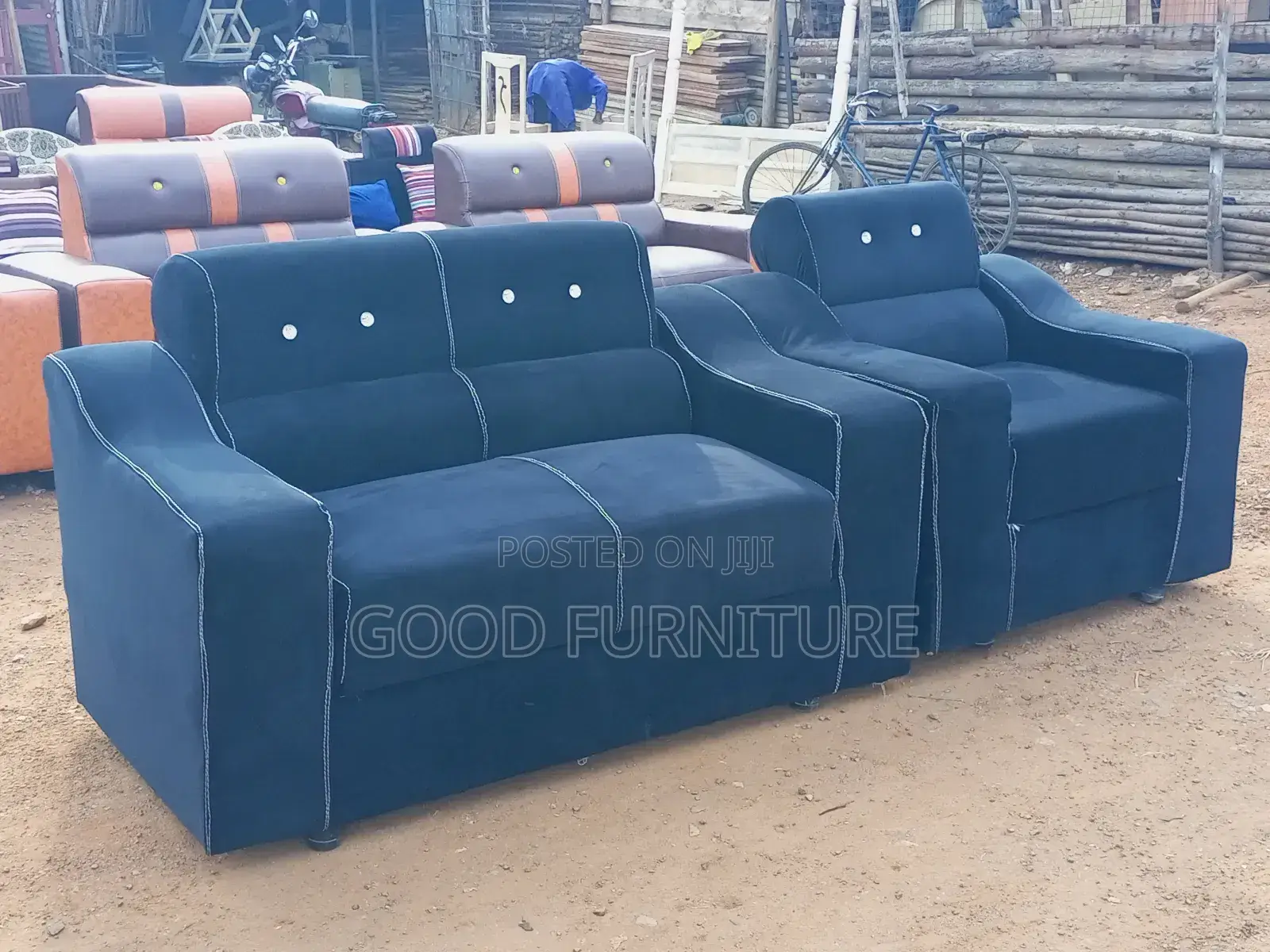 Black Three Seater Sofa