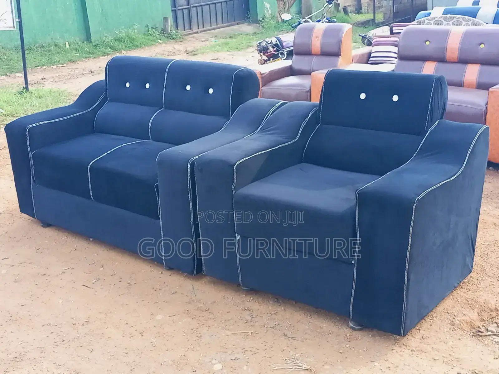 Black Three Seater Sofa