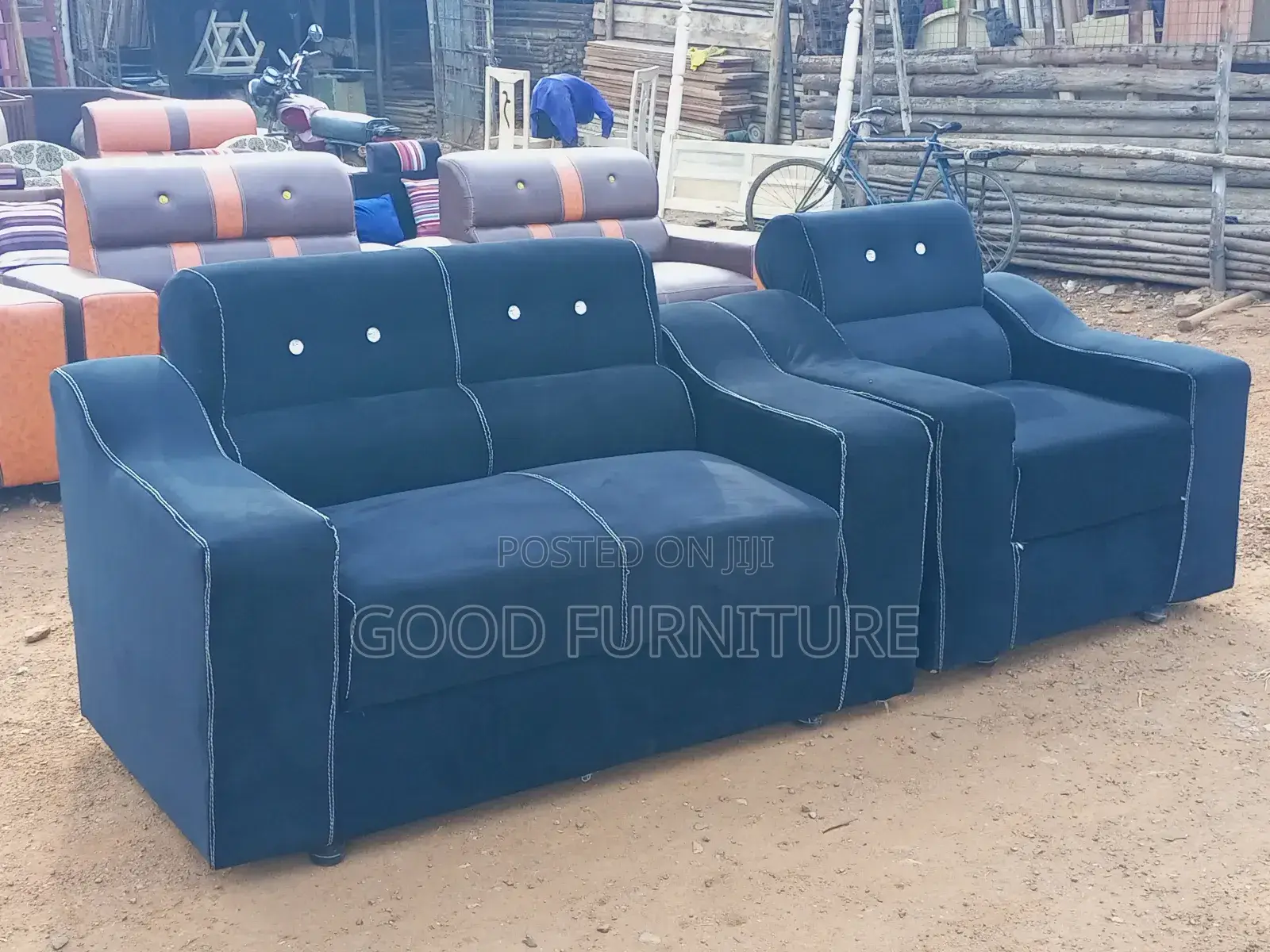 Black Three Seater Sofa