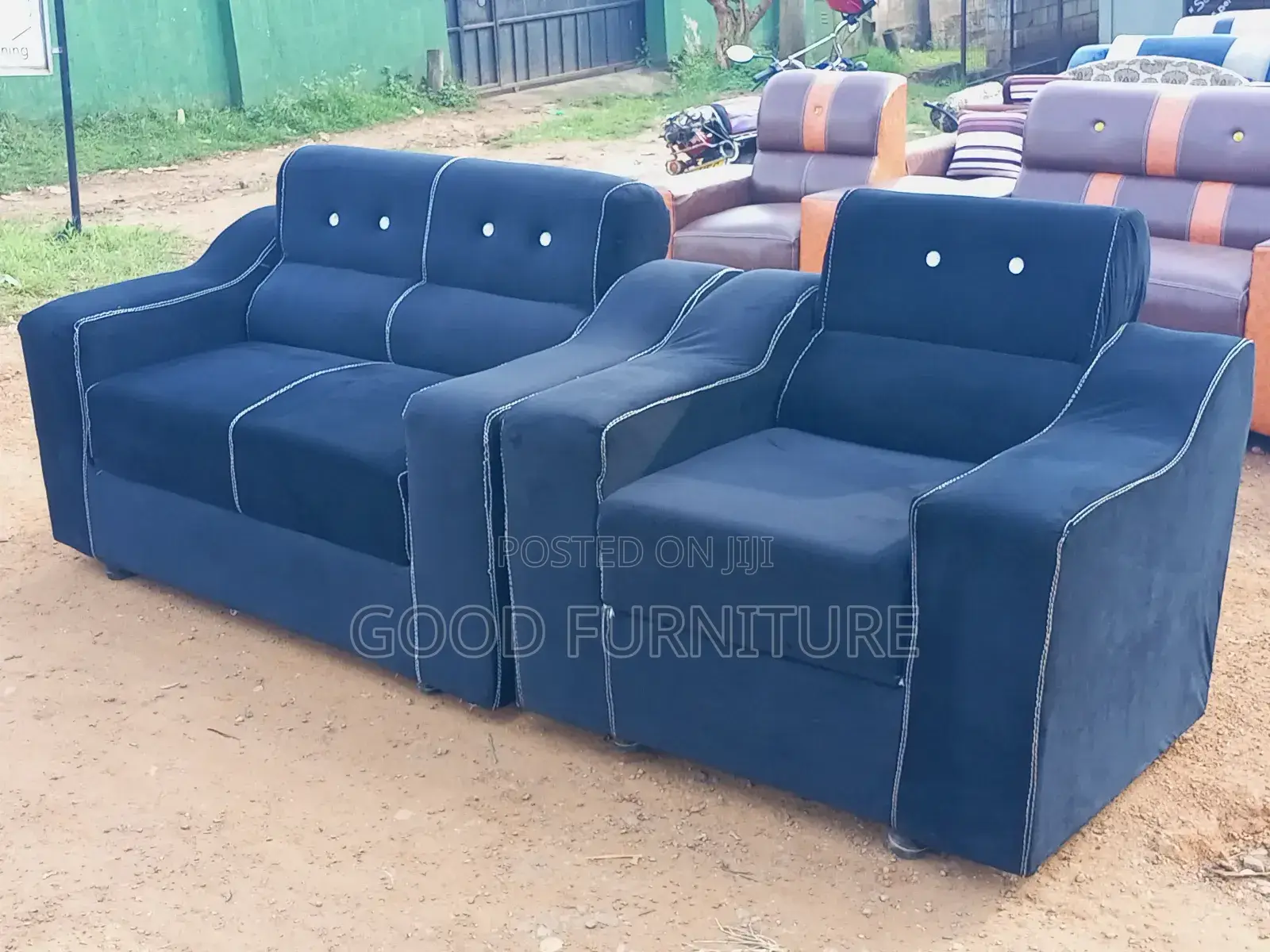 Black Three Seater Sofa