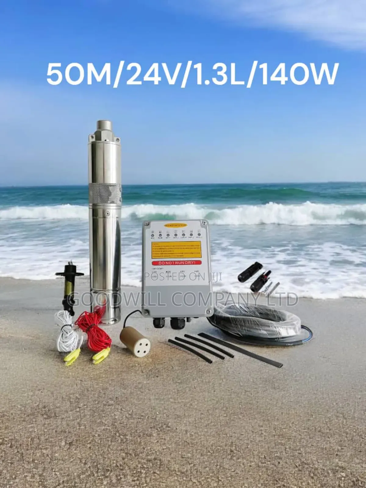 50m Heavy Duty Submersible Solar Water Pump (50m/24v/1.3l/Hr