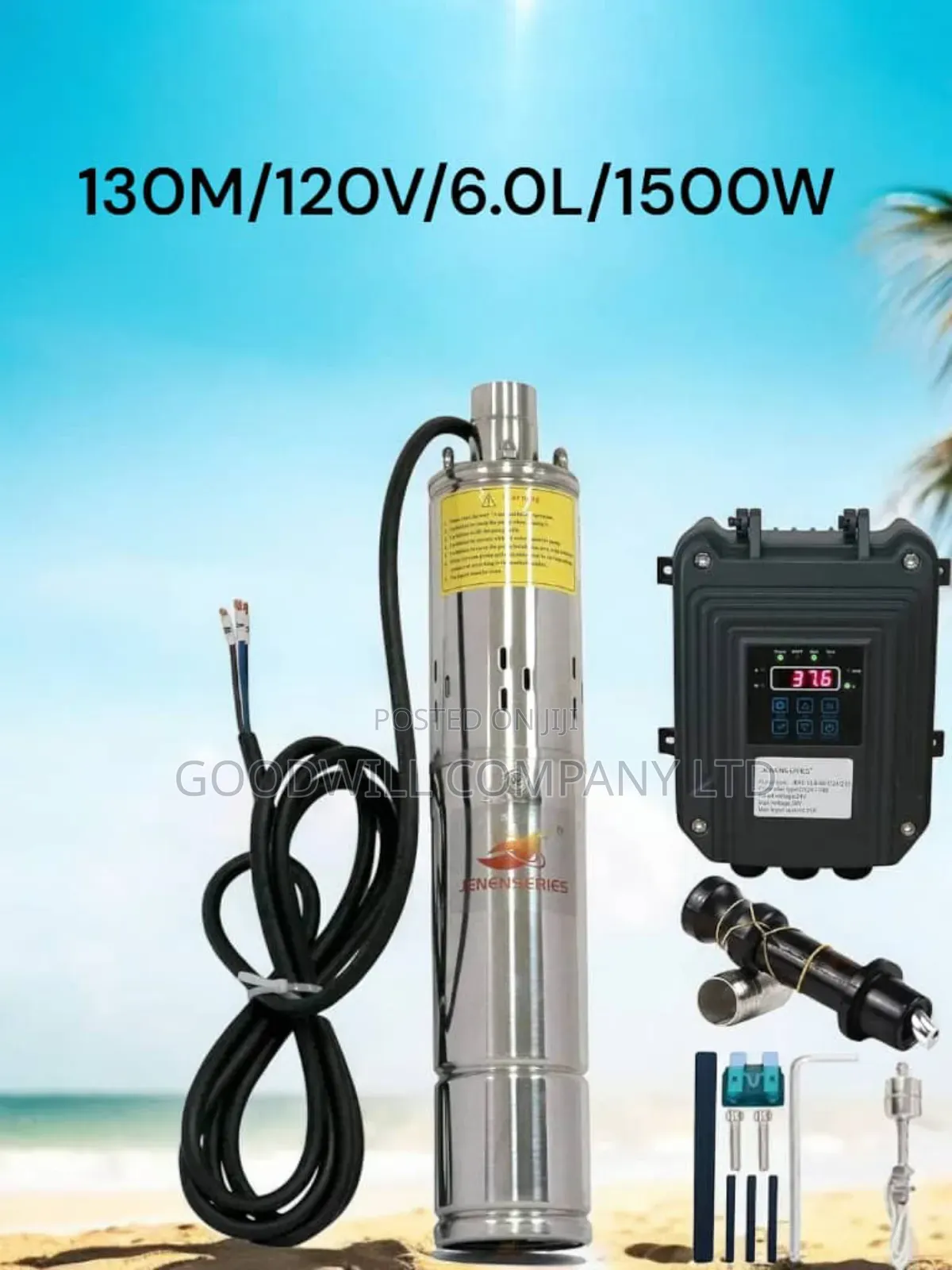 130m Heavy Duty Submersible Solar Water Pump (130m/120v/6.0l