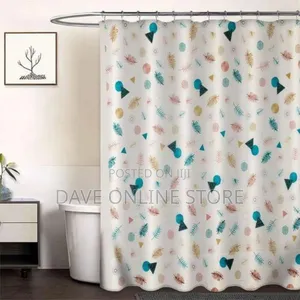 Photo - Shower Curtain With Hooks Prints Bathroom Curtain