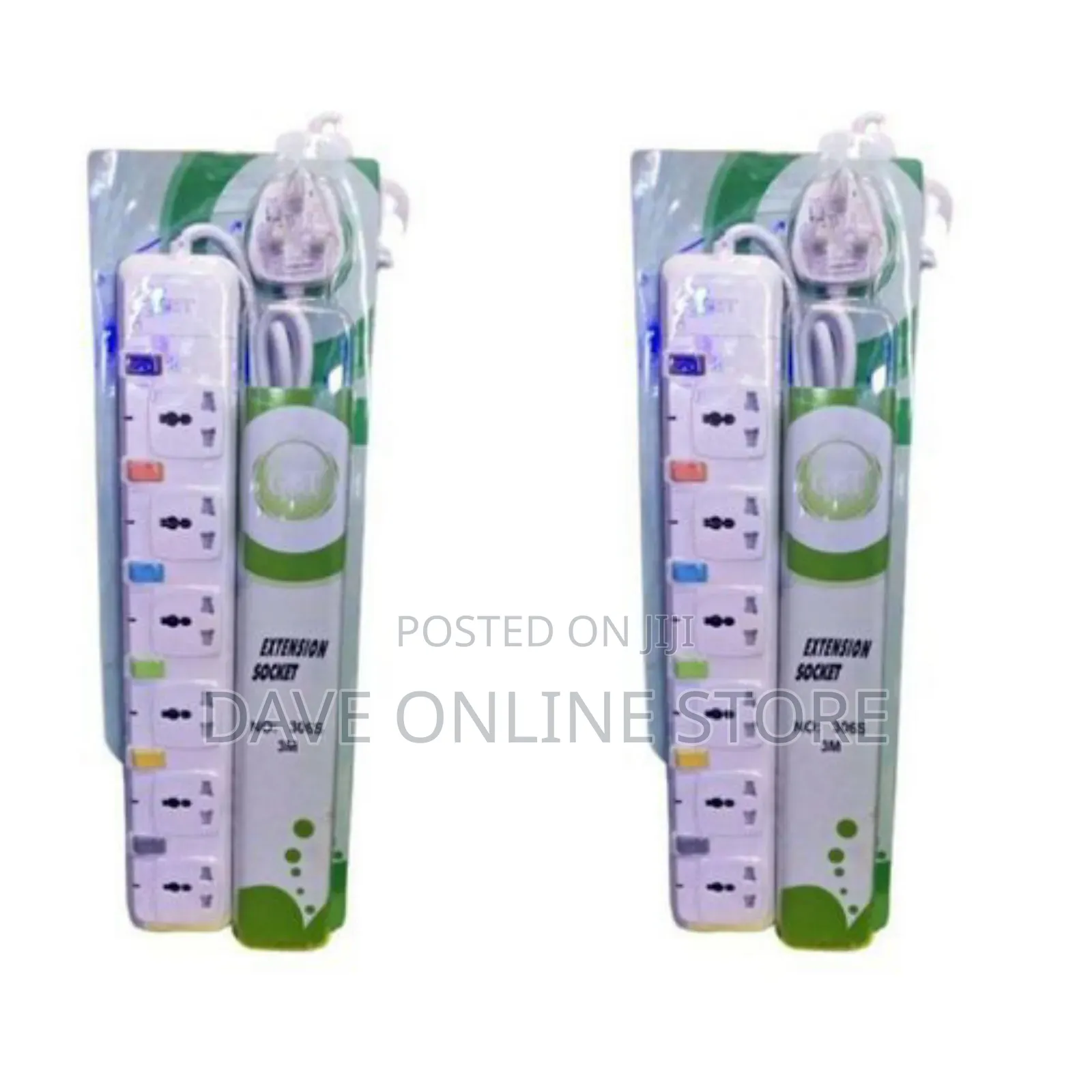 G T 6 Outlets Electric Extension Cable Protection - White