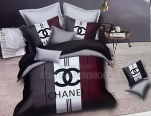 5*6 Chanel Label Duvet Set With 1bedsheet and 2 Pillowcases