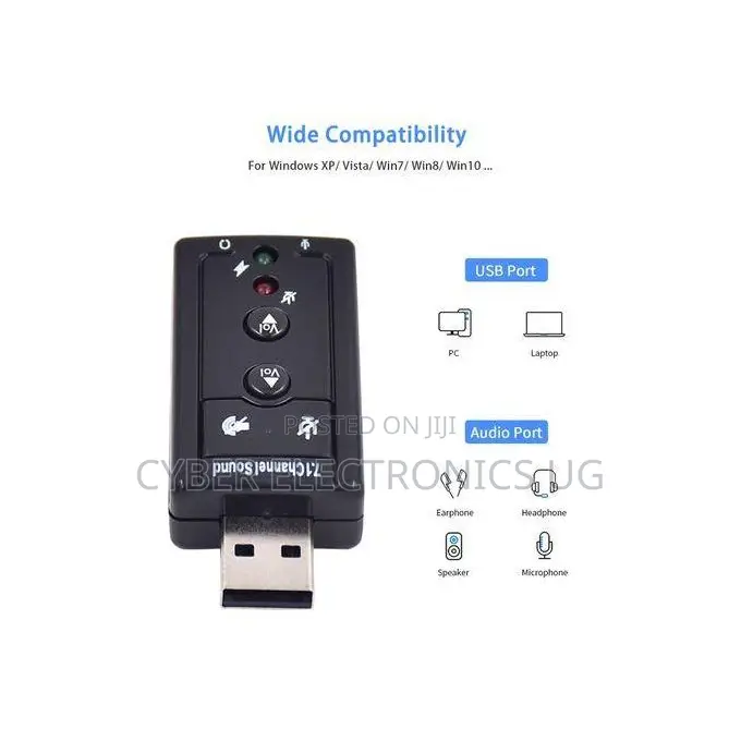 USB External Stereo Sound Card Adapter USB 7.1 Channel Sound