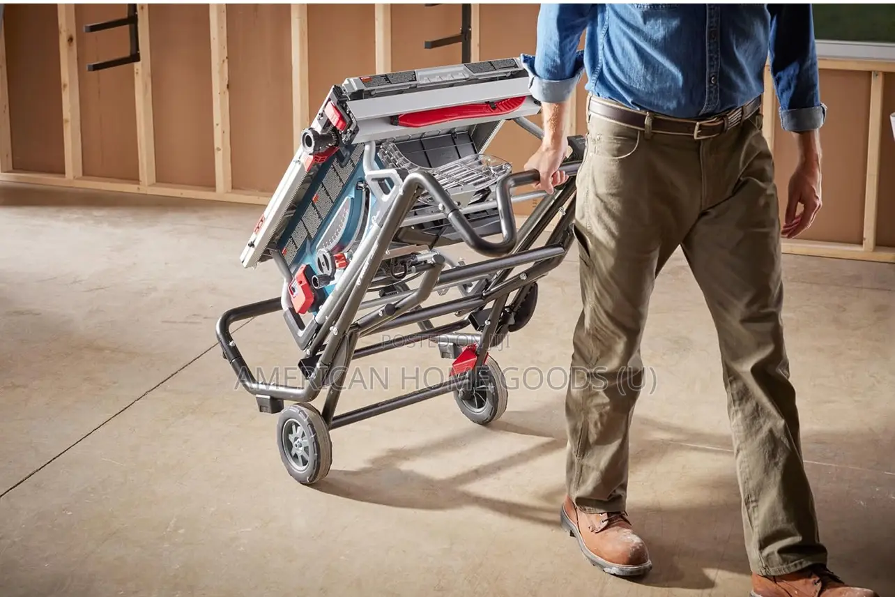 Bosch 10” Portable Jobsite Table Saw, Wheeled Stand, 4hp
