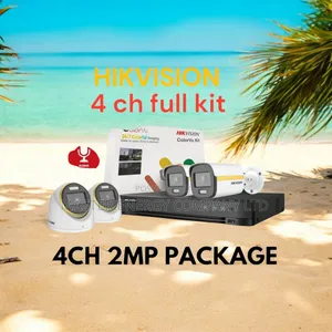 Photo - 4 Channel 2mp CCTV Cameras Full Kit Colorvu HGFDS