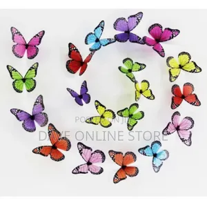 18pcs of Butterfly Wall Stickers - Multiple Colors