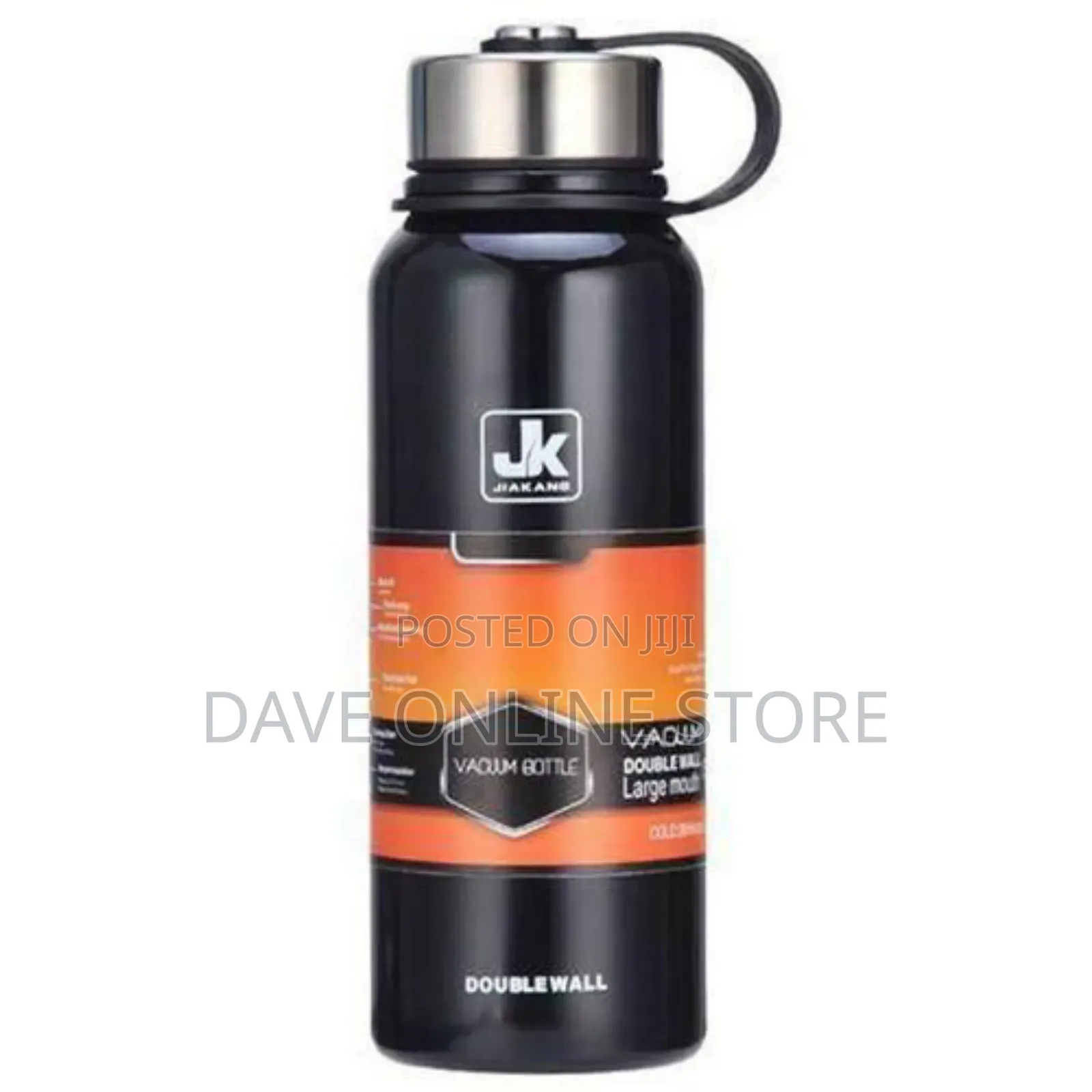JK Stainless Steel Vacuum Bottle Flask 1.5 Litres - Black