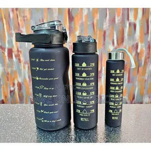 3 PCS/Set Sport Water Bottle - Black