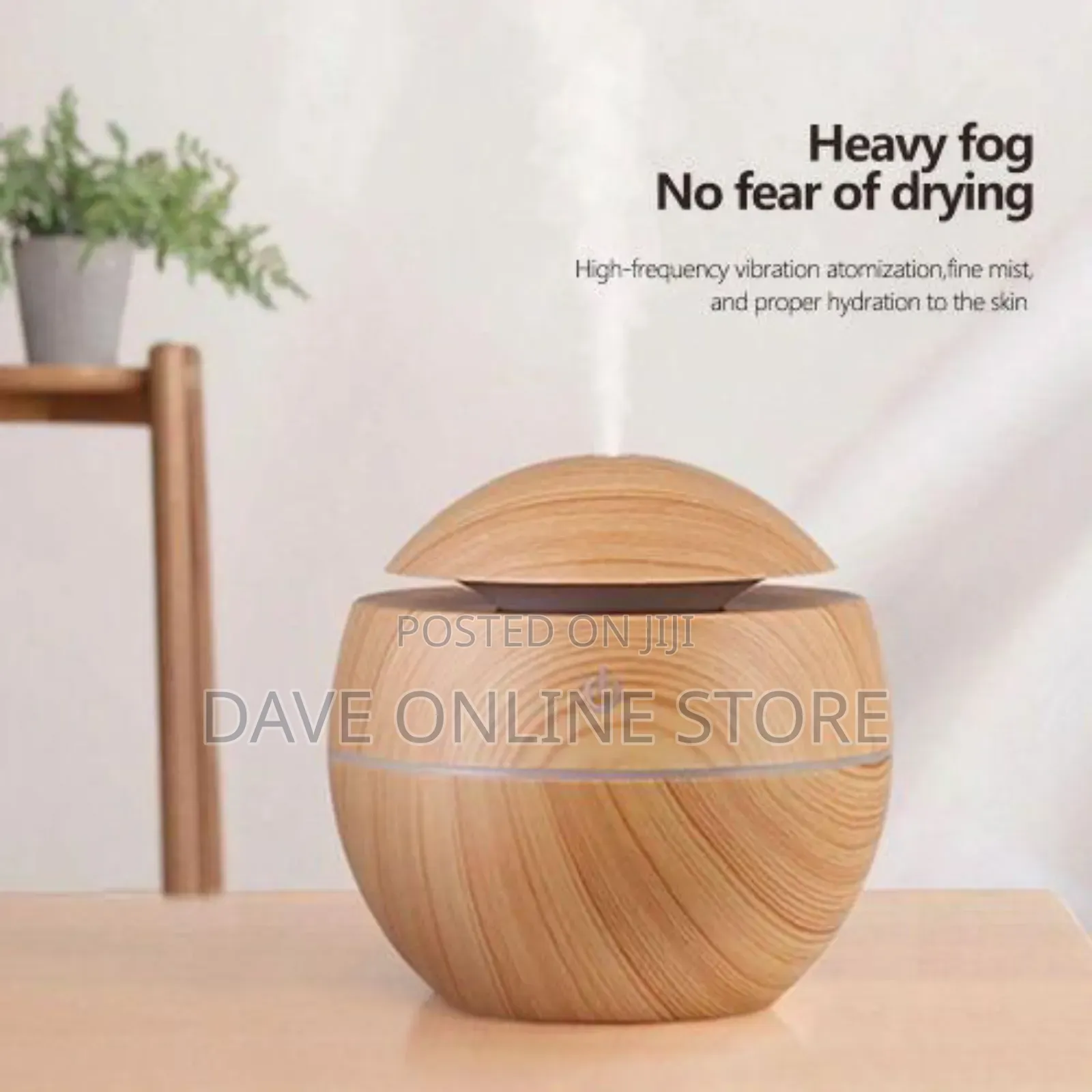 Ultrasonic Humidifier With Color Changing LED Light - Brown