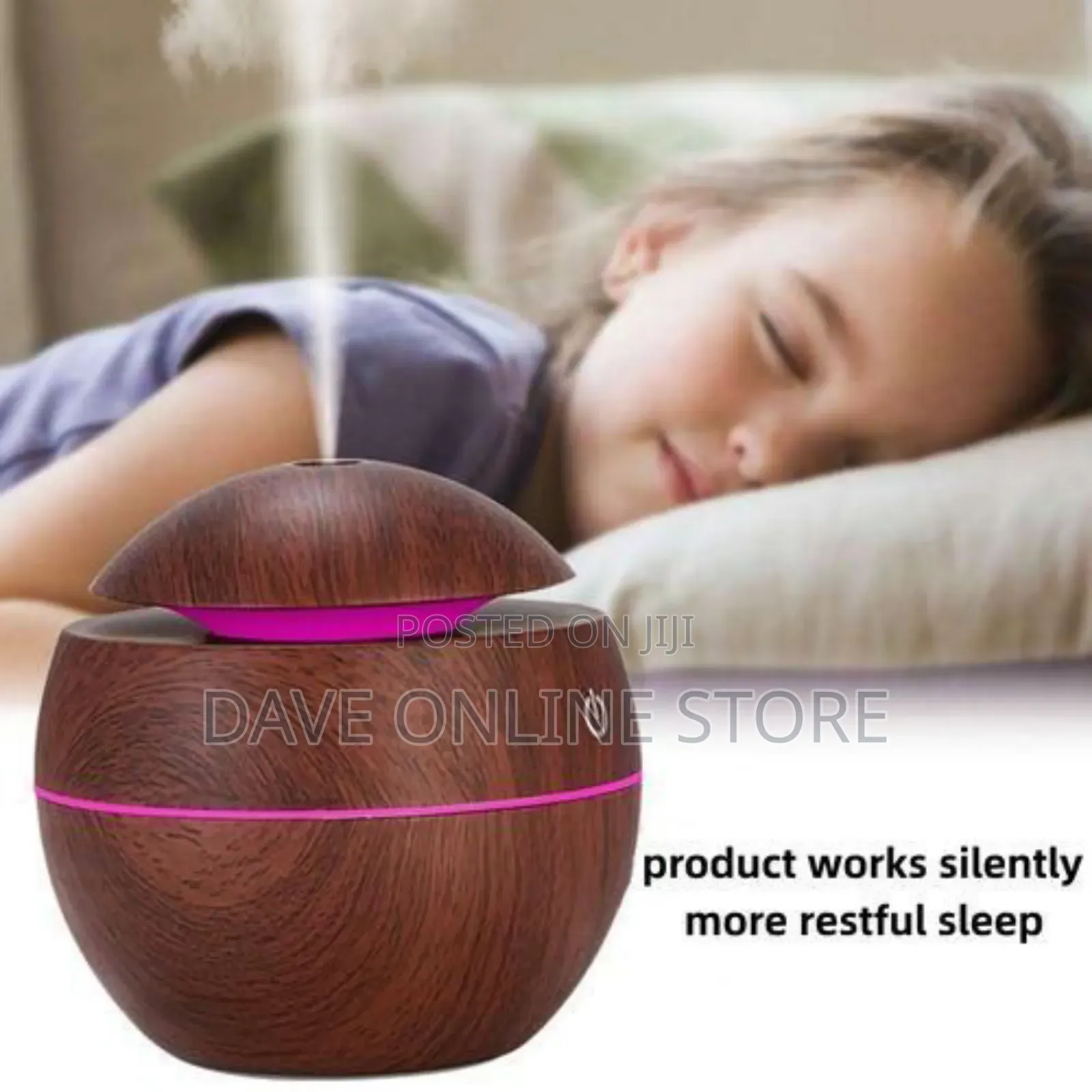 Ultrasonic Humidifier With Color Changing LED Light - Brown