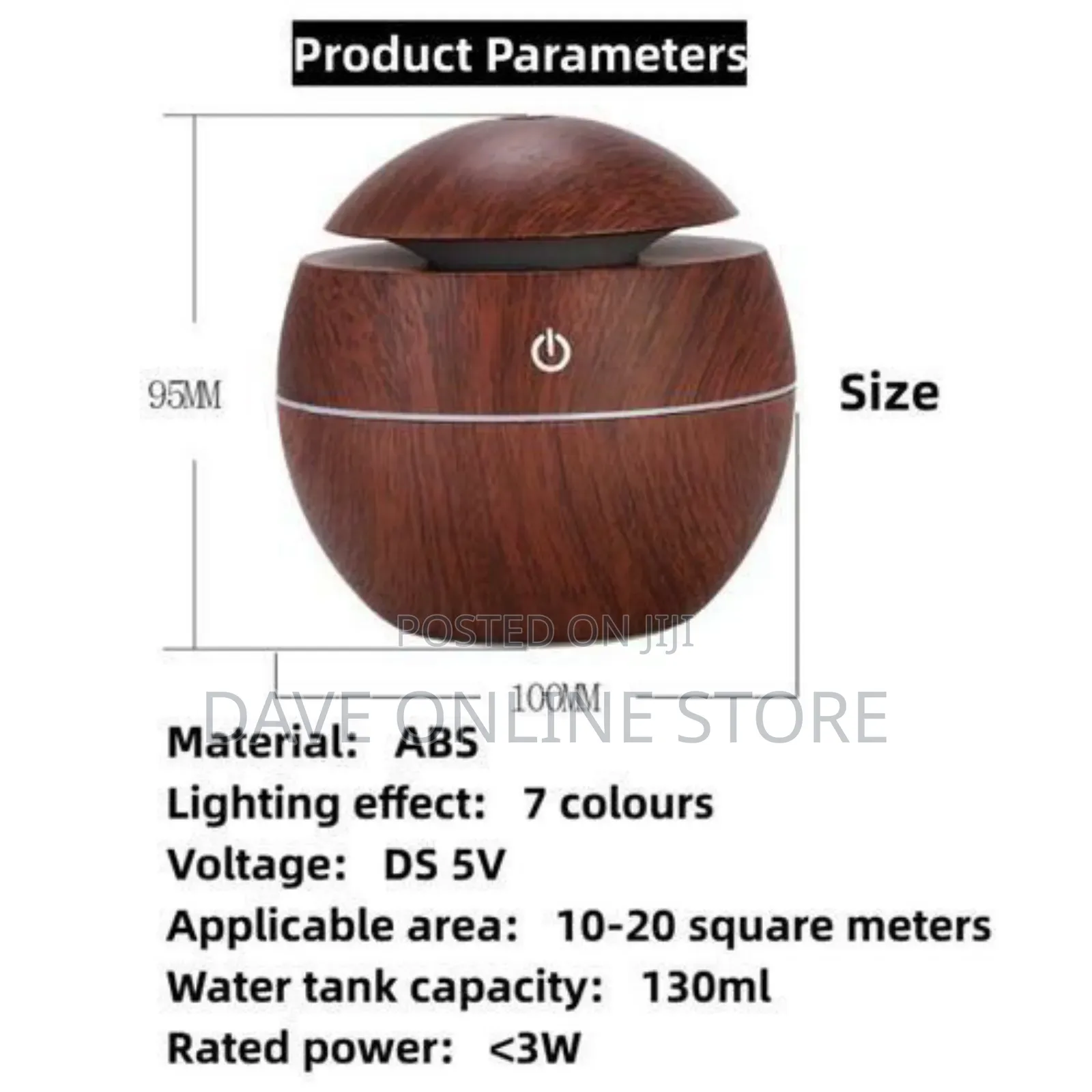 Ultrasonic Humidifier With Color Changing LED Light - Brown