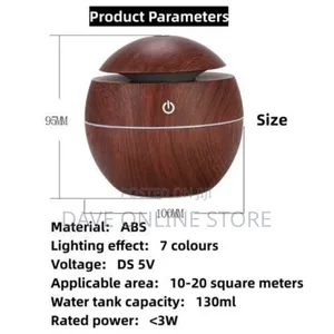 Ultrasonic Humidifier With Color Changing LED Light - Brown