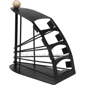 Black Metal Fan Design 4 Slot TV Remote Control Caddy