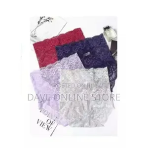 Seamless High Waist Ladies Lace Panties, 3 PCS- Multicolor
