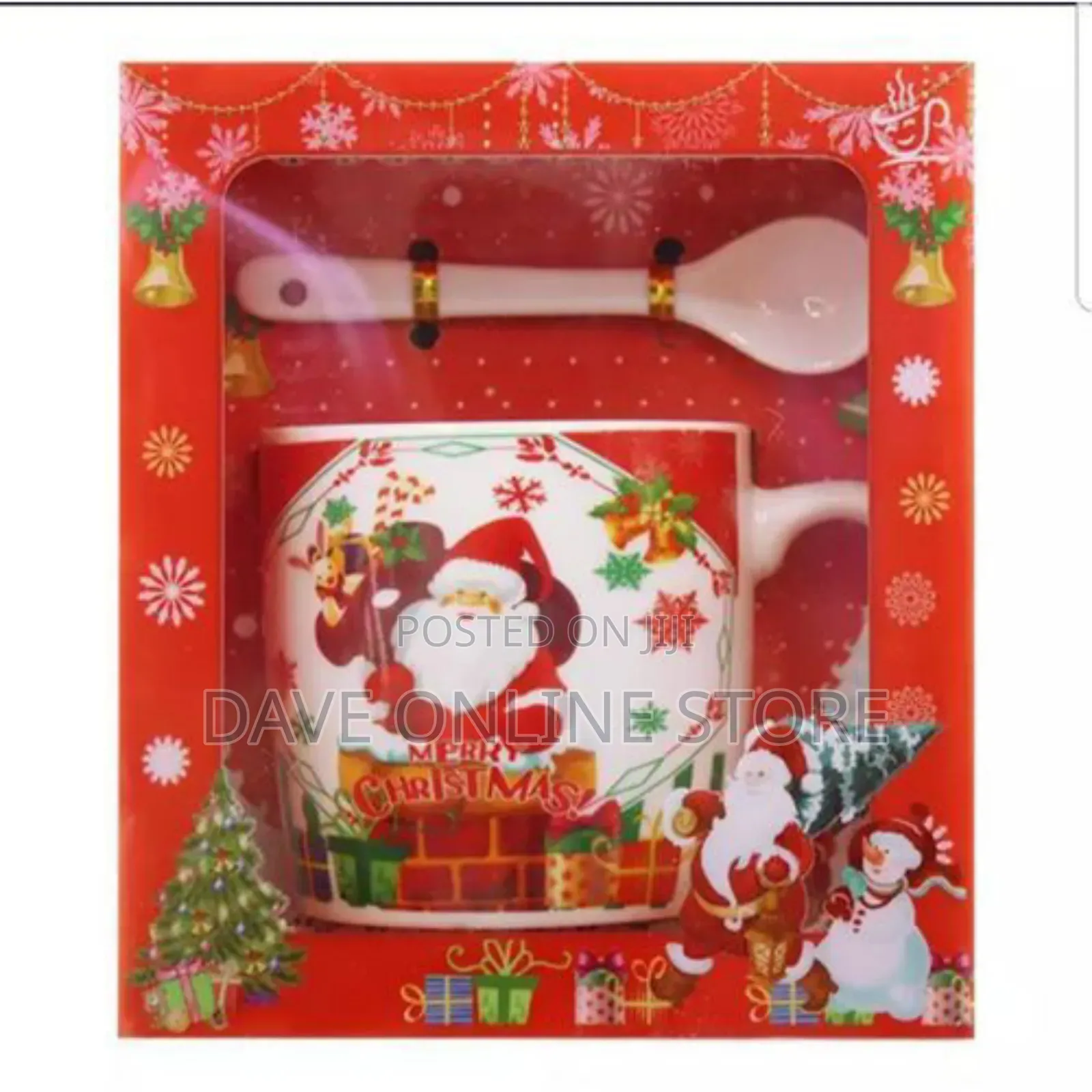 Christmas Gift Cup/Mug With Saucer Spoon- Design May Vary