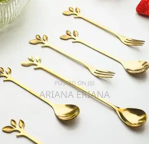 Photo - 12pcs Leaf Coffee Spoons and Salad Forks