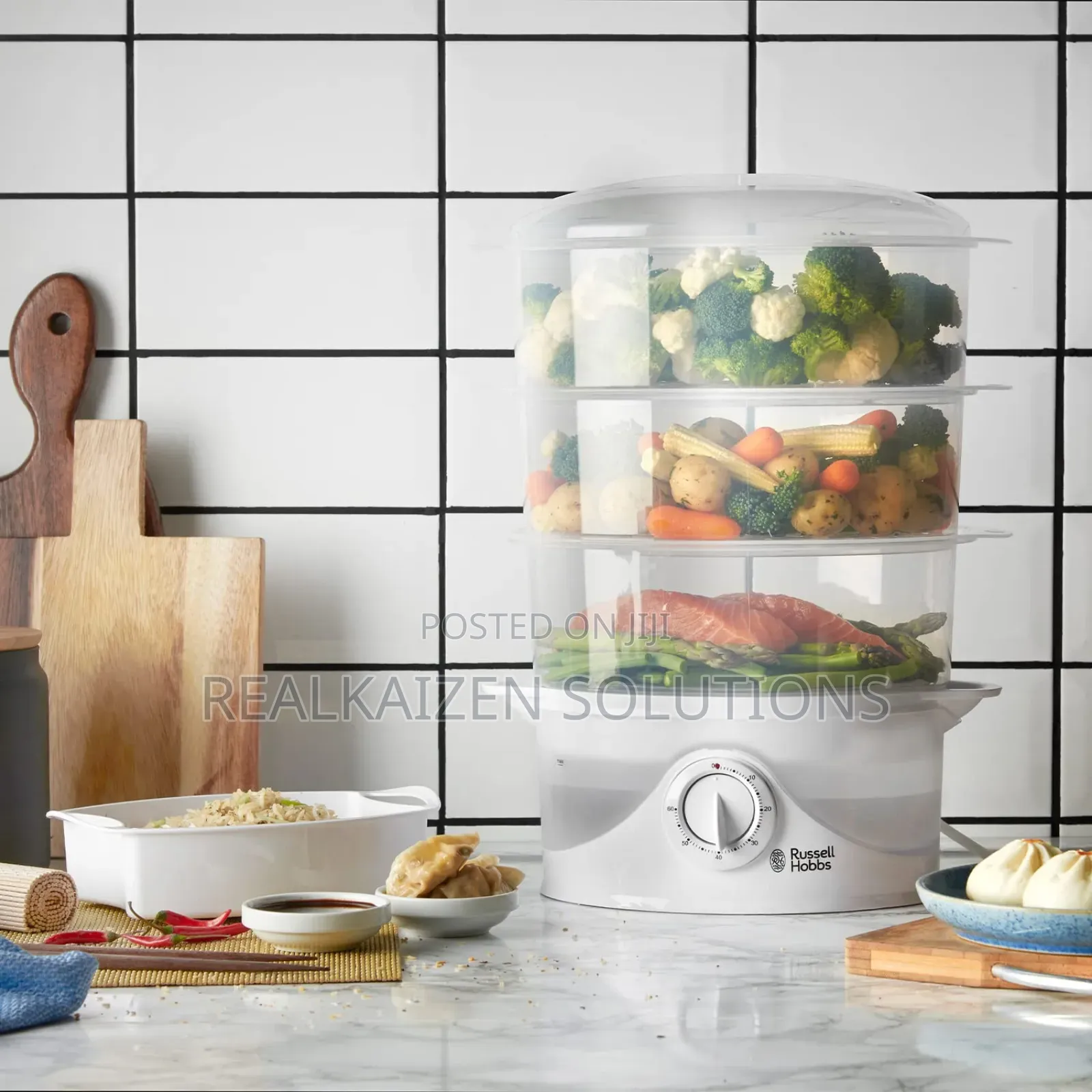 UK Russell Hobbs 9L 3 Tier Food Steamer 800W