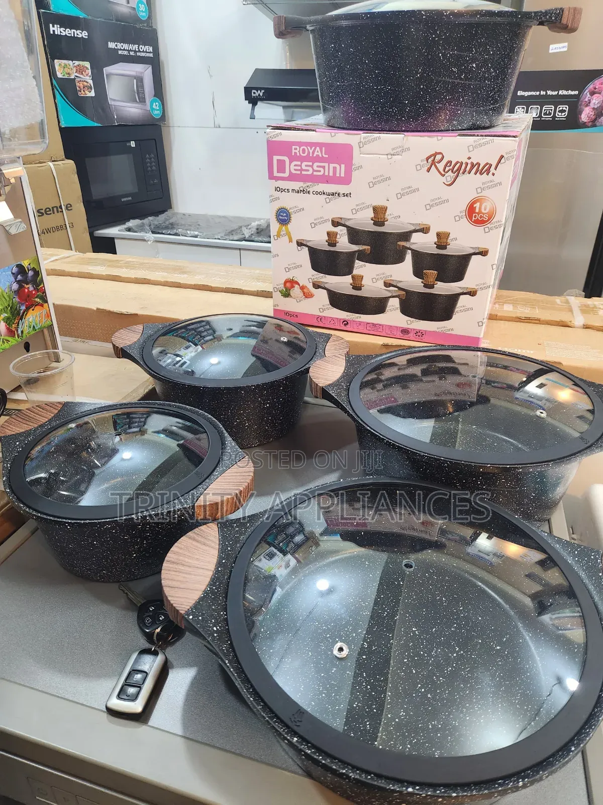 Royal Dessini 10pcs Marble Cookware/Saucepan/ Dishes Set