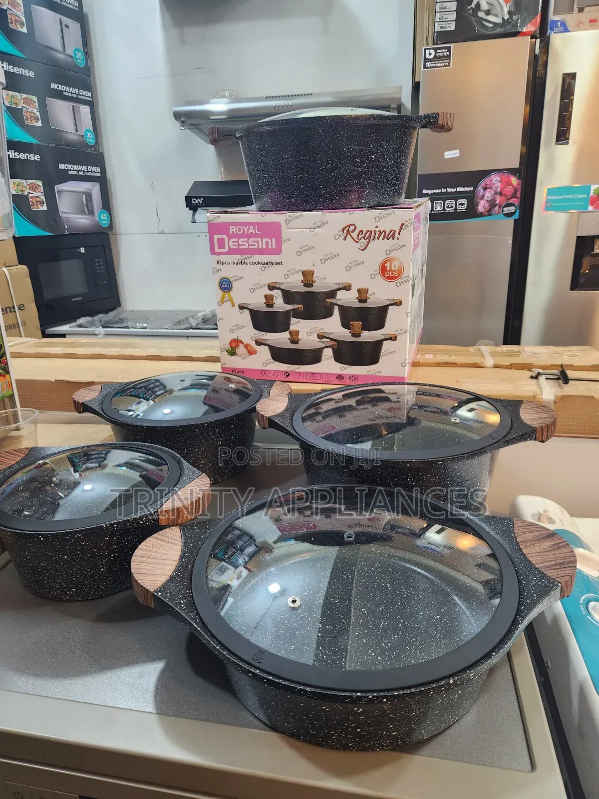 Royal Dessini 10pcs Marble Cookware/Saucepan/ Dishes Set