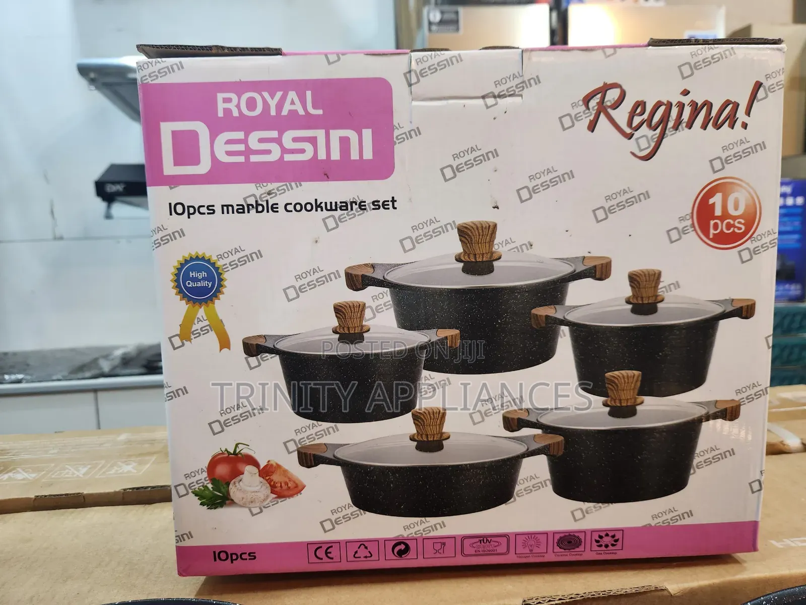 Royal Dessini 10pcs Marble Cookware/Saucepan/ Dishes Set