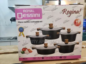 Royal Dessini 10pcs Marble Cookware/Saucepan/ Dishes Set