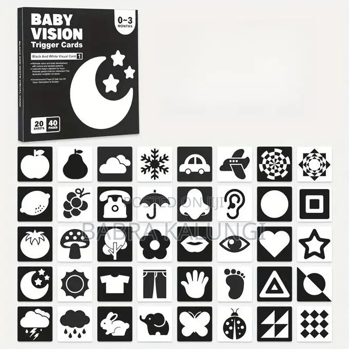 Black White Flash Cards - High Quality Baby Visual