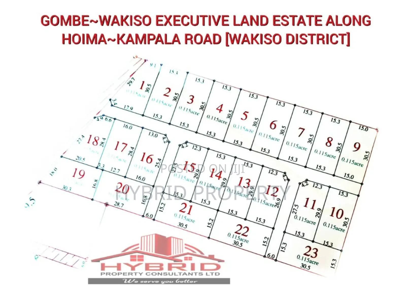 Prime Plots for Sale at Gombe~Wakiso Town Executive Estate V