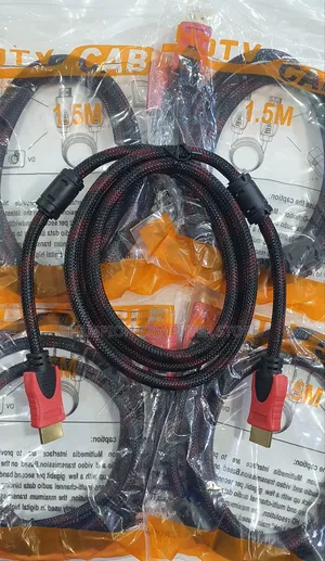 1.5m Metre Black and Red Braided Hdmi Cable High Speed 1.4v