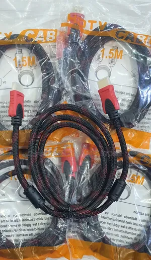1.5m Metre Black and Red Braided Hdmi Cable High Speed 1.4v