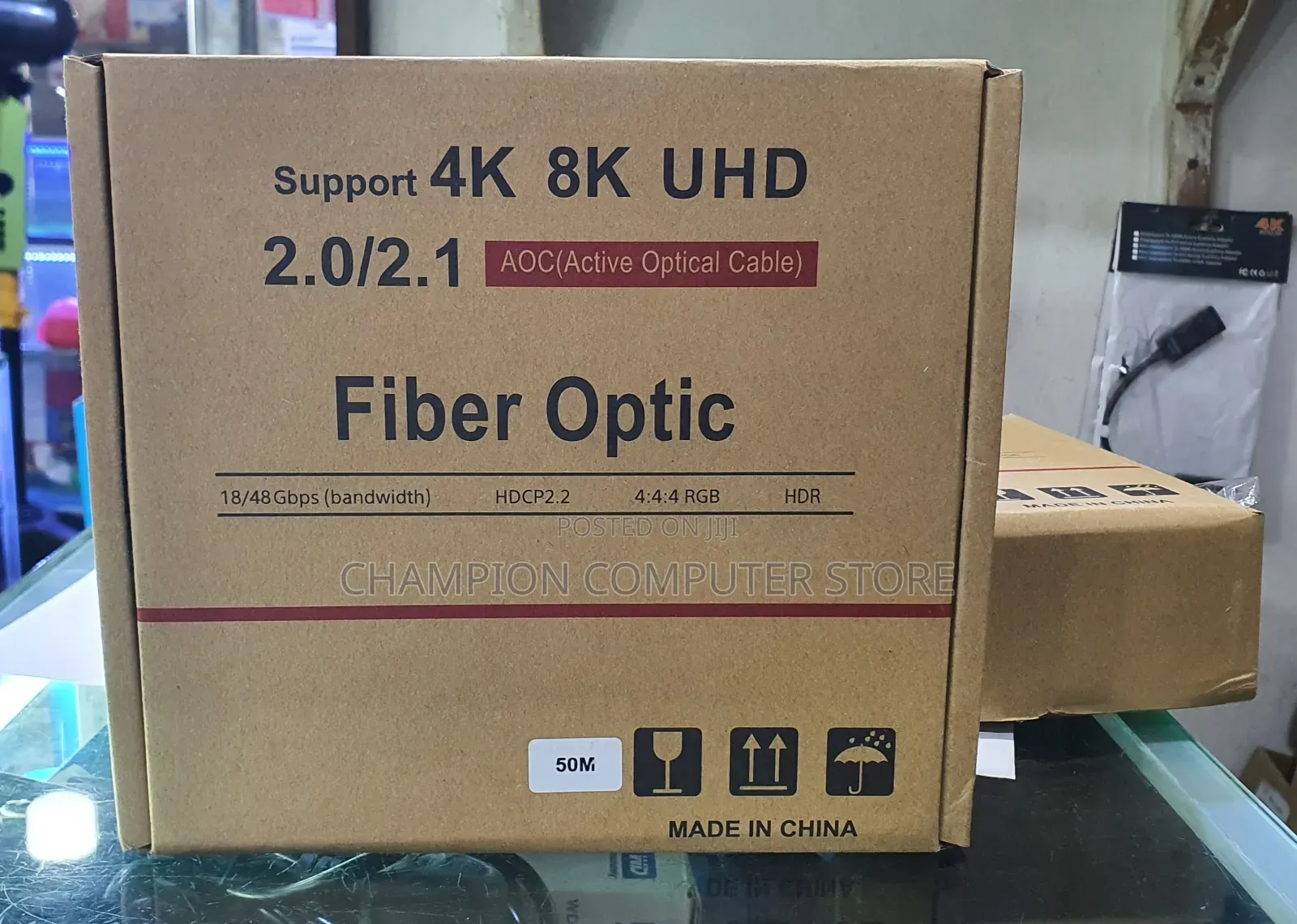 50m Metres 4k Hdmi Cable Uhd 2.0/2.1 Fibre Optic Cable