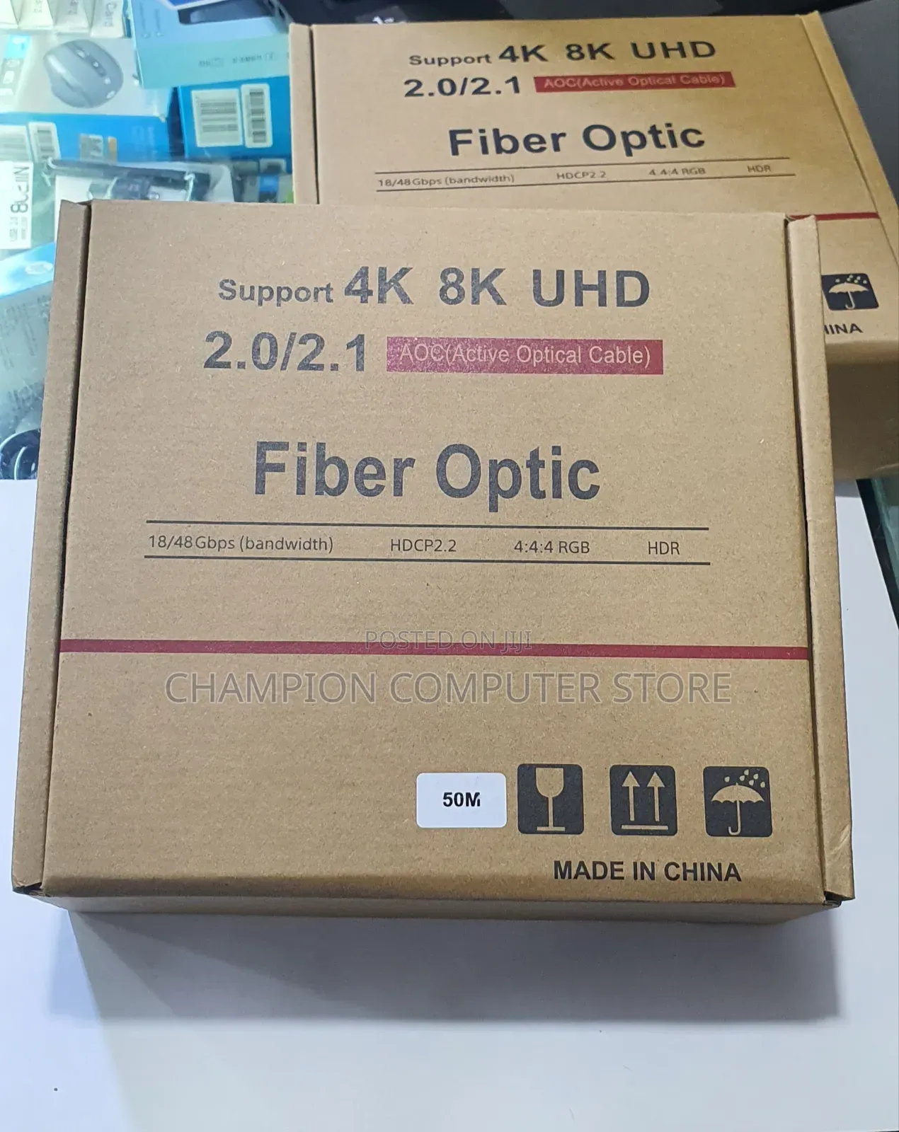 50m Metres 4k Hdmi Cable Uhd 2.0/2.1 Fibre Optic Cable