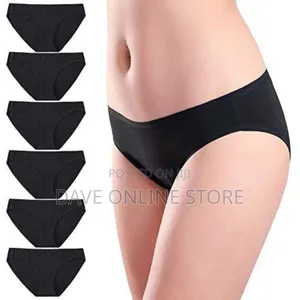 Photo - Ladies Cotton Panties/ Knickers, 6 Pieces, Black
