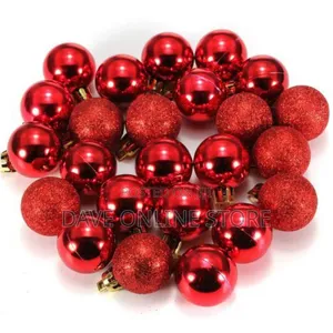 Chrismas Xmas Tree Decoration Balls, 24 Pieces, Red