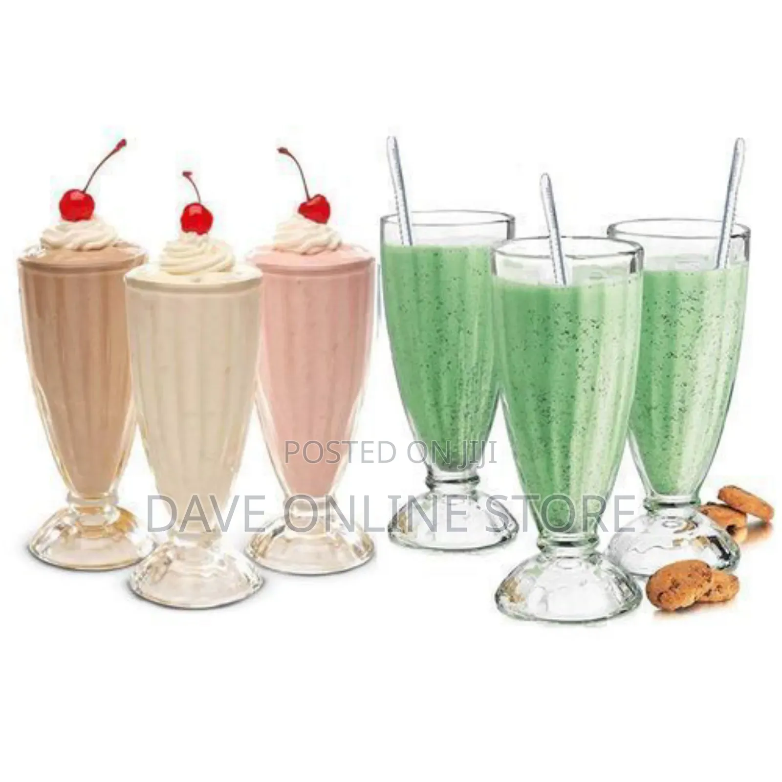 6 Pieces Set of Milk Shakes/Ice Cream Drinking Glasses