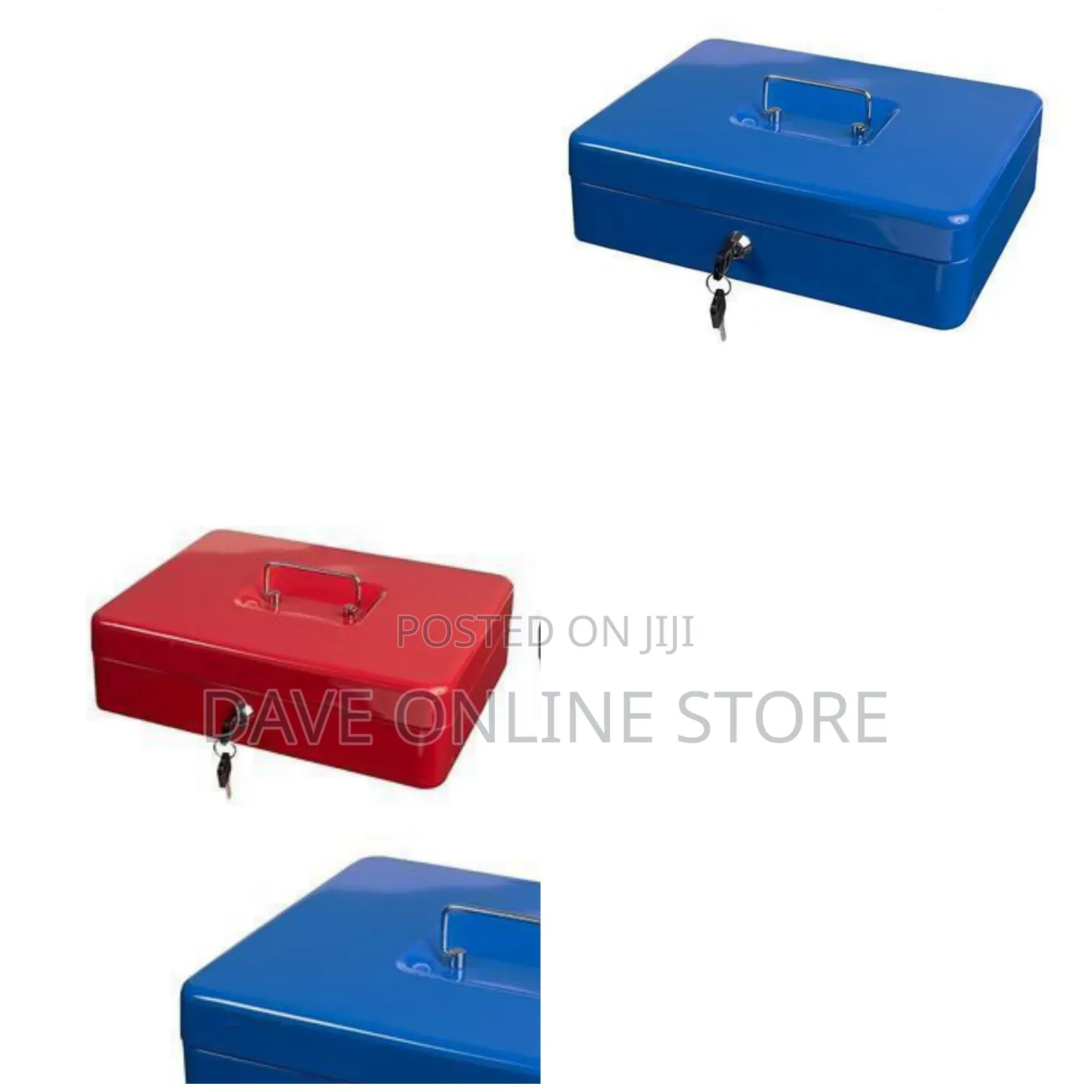 6 Inch Safe Cash Box Money Bank - Red,Blue,Black