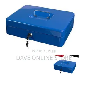 12 Inch Safe Cash Box Money Bank - Red,Blue,Black
