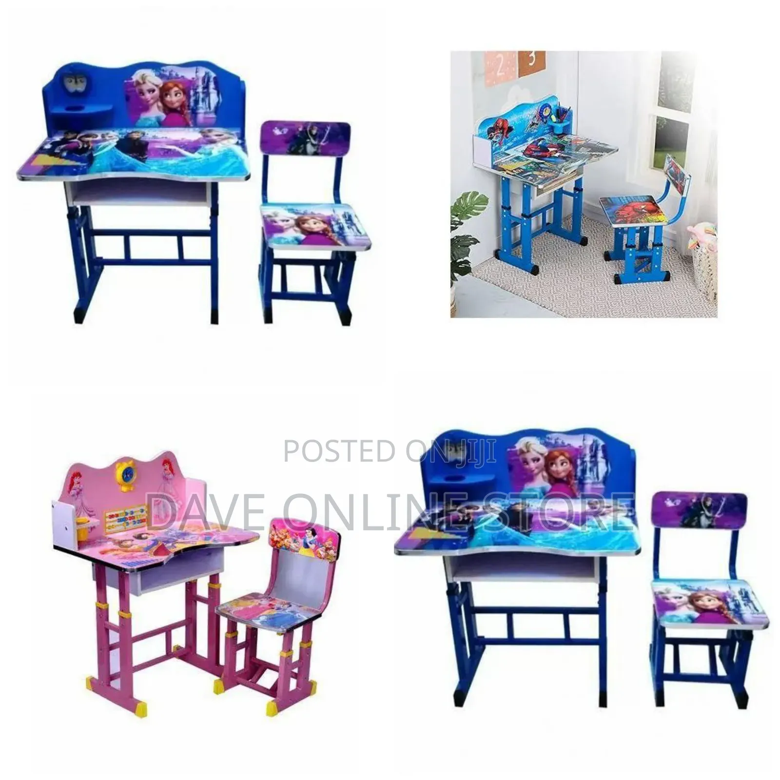 Kids Desk and Chair Set Adjustable Height Study Table