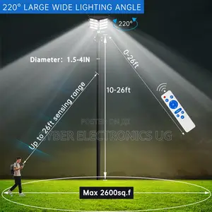 1pc 1000w Solar Street Light Outdoor With Motion Sensor and Remote