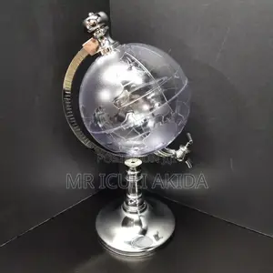 Round Base Silver Glas Globe Liquor,Juice Decanter Dispenser