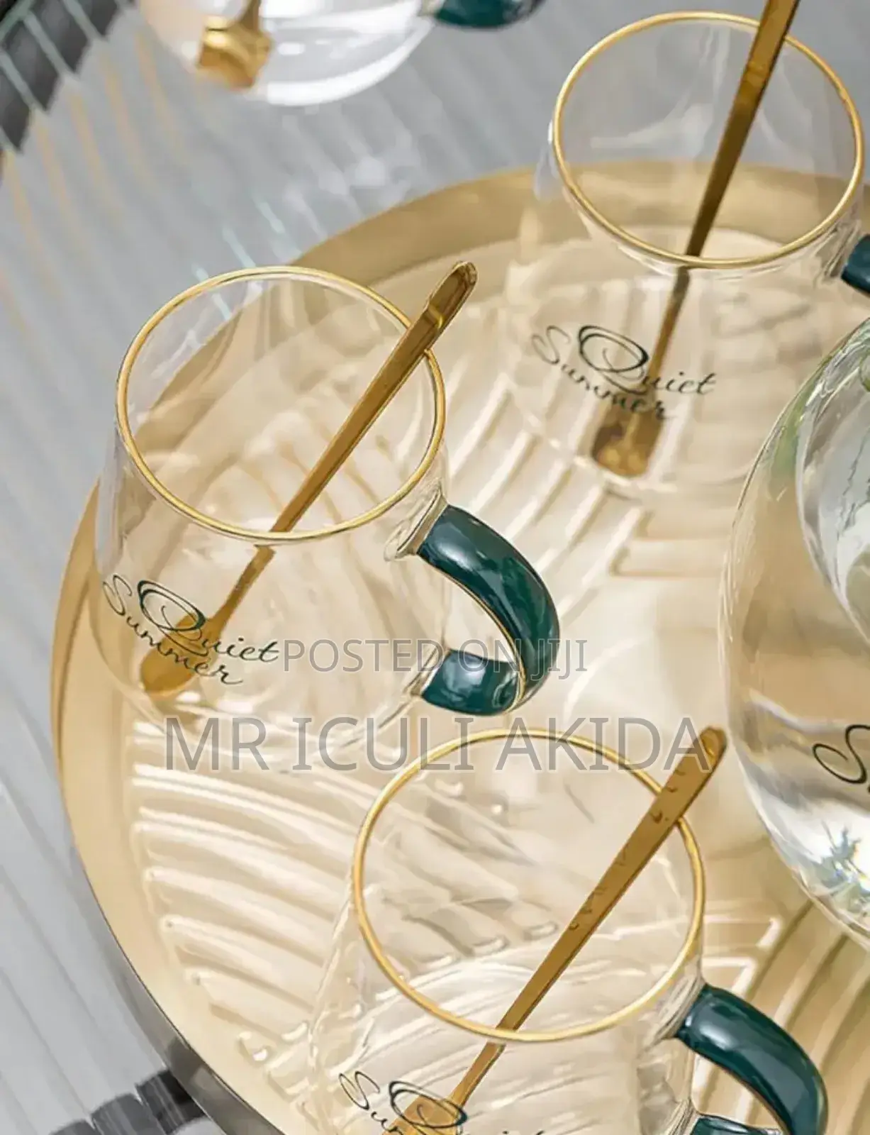 Glass Water, Juice Jug Tea Pot Kettle Set With 4ice Tea Cups