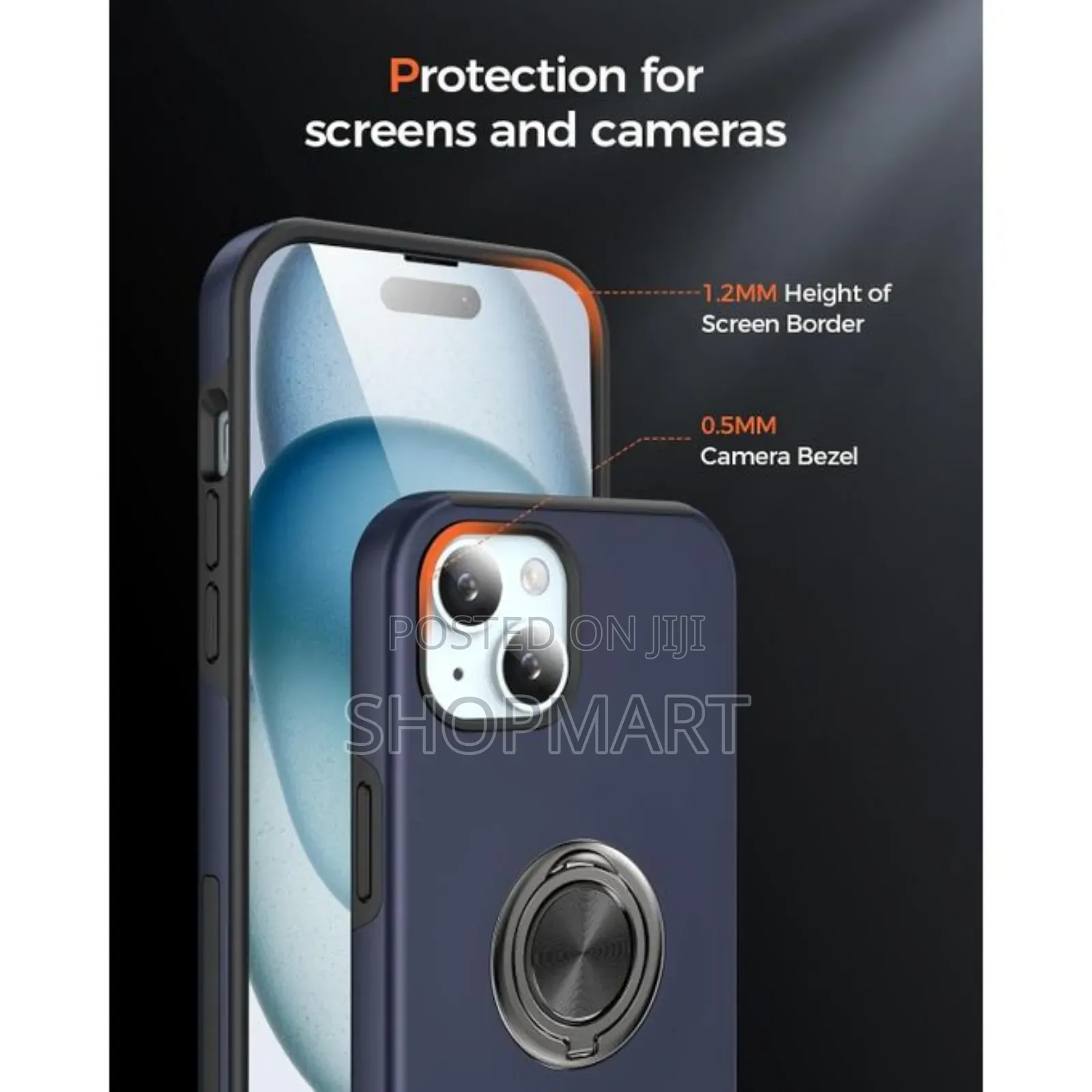 Case Compatible for iPhone 15 Case With Kickstand Ring