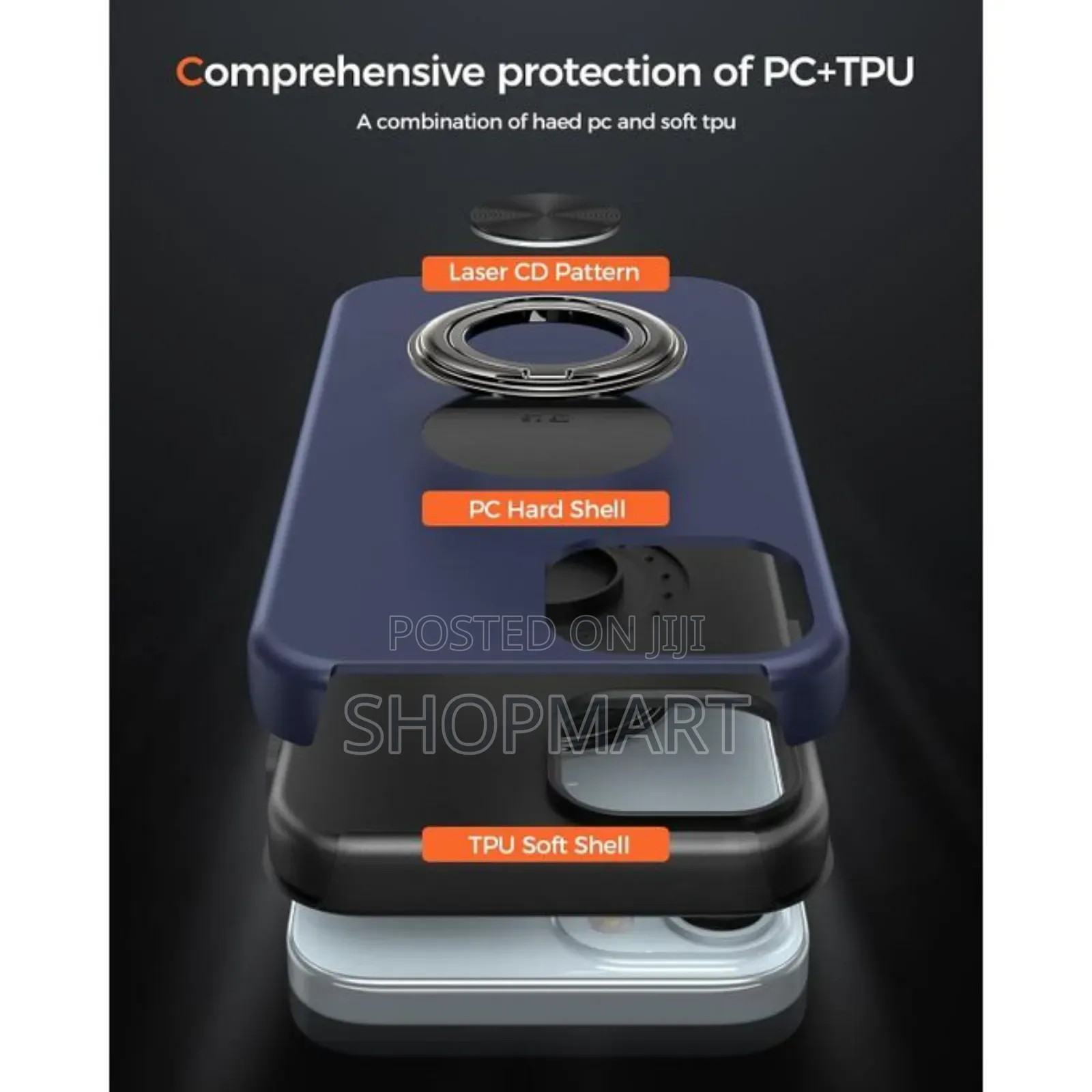 Case Compatible for iPhone 15 Case With Kickstand Ring