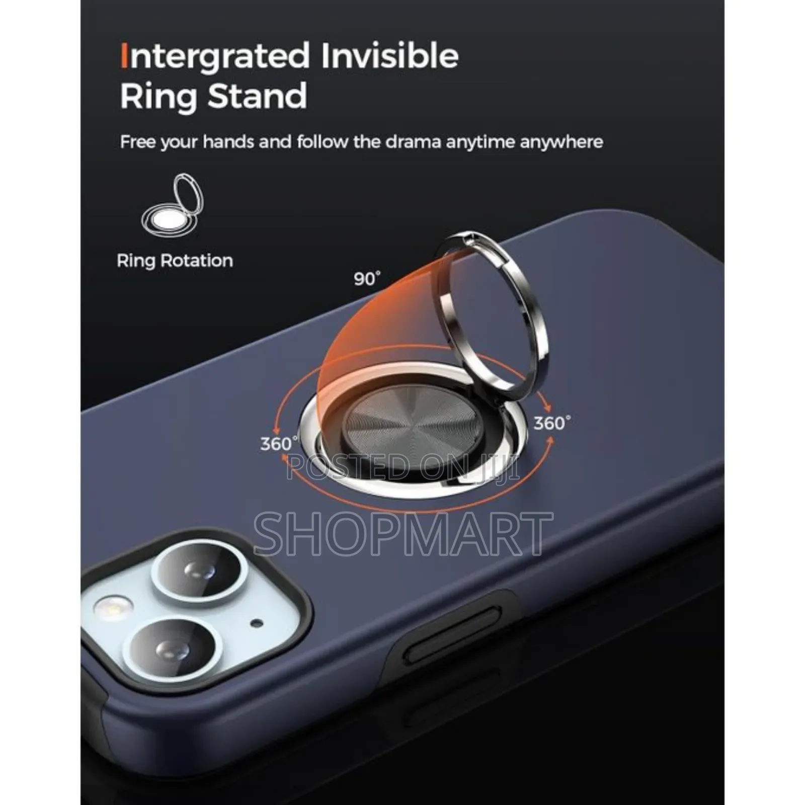 Case Compatible for iPhone 15 Case With Kickstand Ring